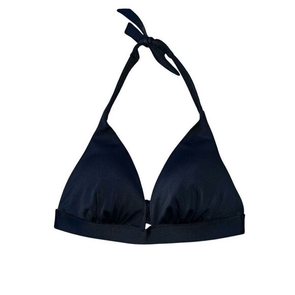VICTORIA SECRET Black Essential Push Up Halter Bikini Top Size B Cup - Picture 1 of 8